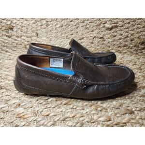Clarks Driving Loafers Markman Plain in Dark Brown Leather Dress Shoes Size 8
